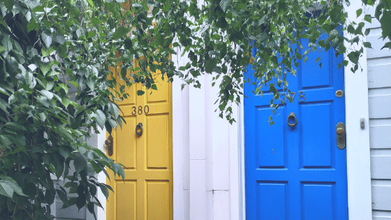 Front door of house